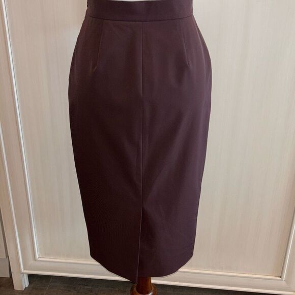 Vintage PRADA pencil skirt Sz 40/S purple taffeta career 90s/Y2K - Picture 4 of 10